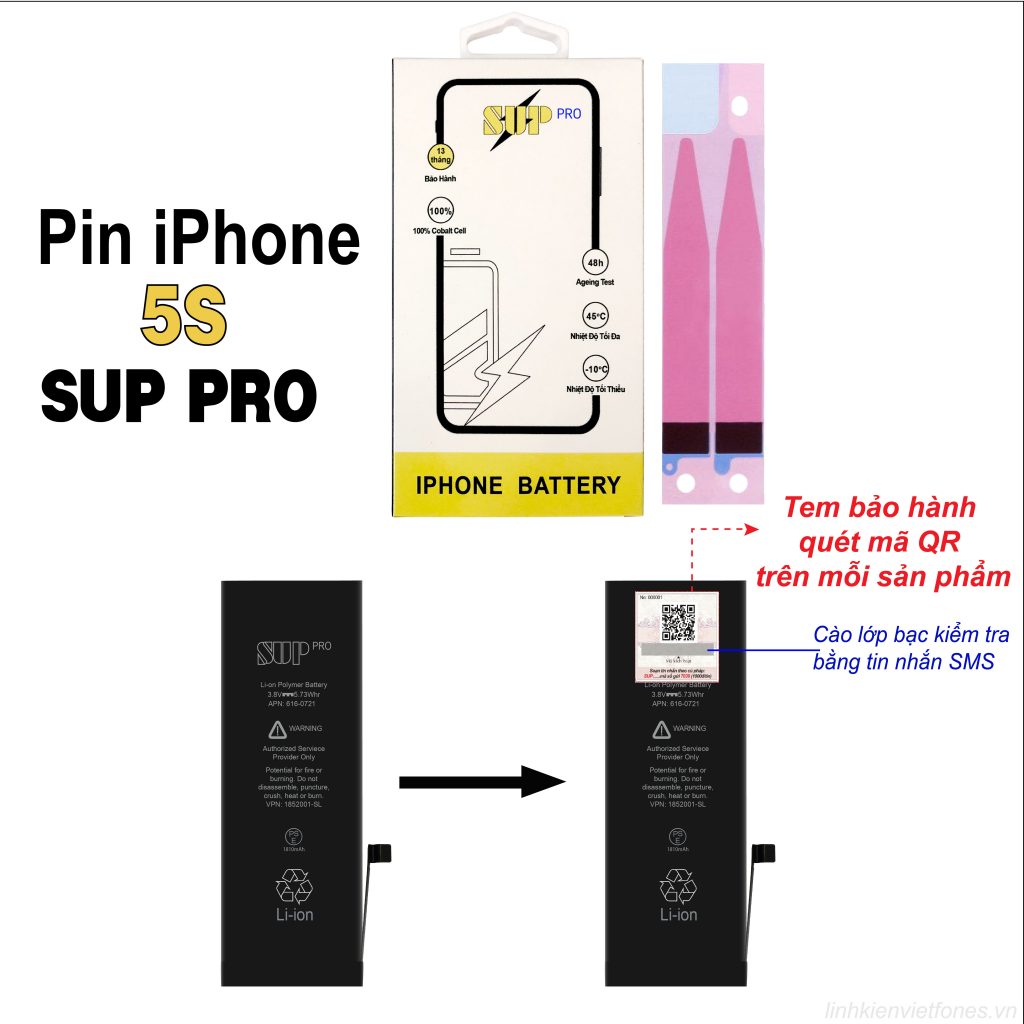 Pin iPhone 5S SUP PRO