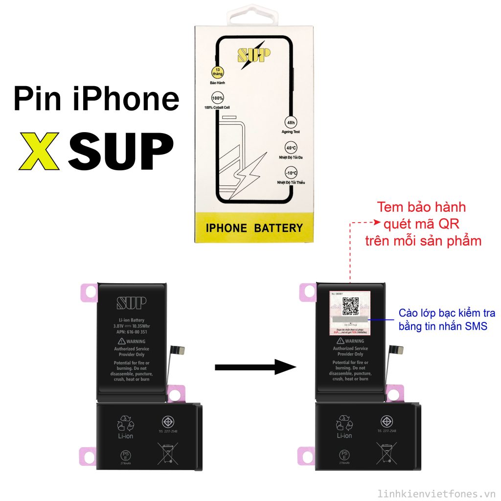 Pin iphone X SUP